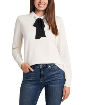 cece embellished collar sweater