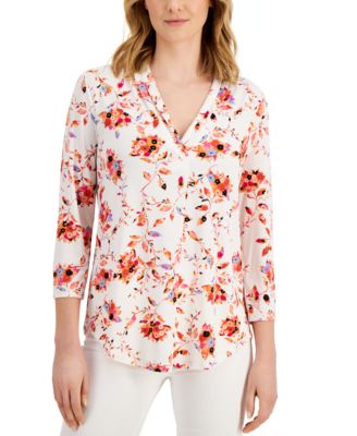 macys floral tops