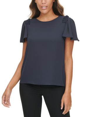 macy's short sleeve blouses