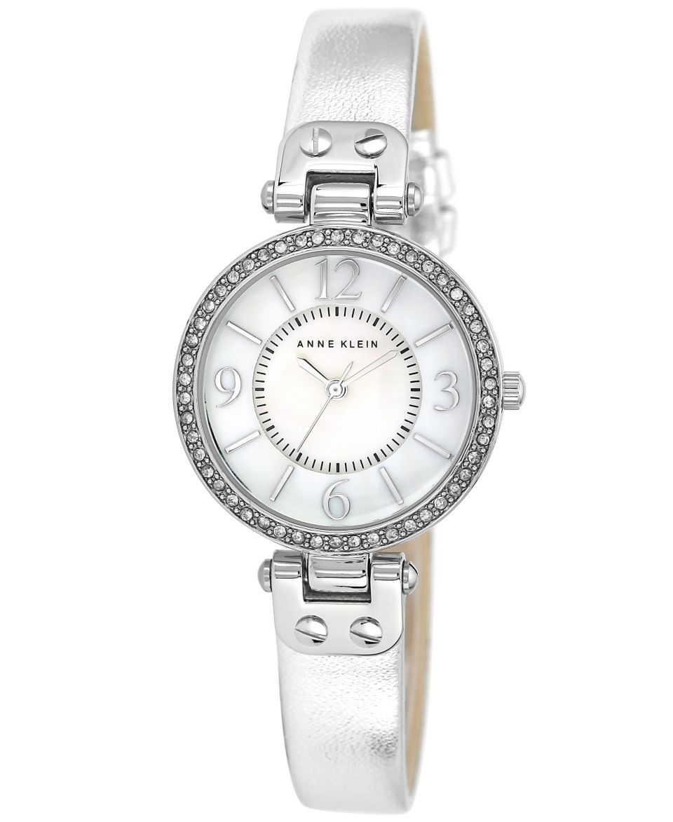 Anne Klein Womens Silver Tone Metallic Strap Watch 30mm AK 1469MPSI