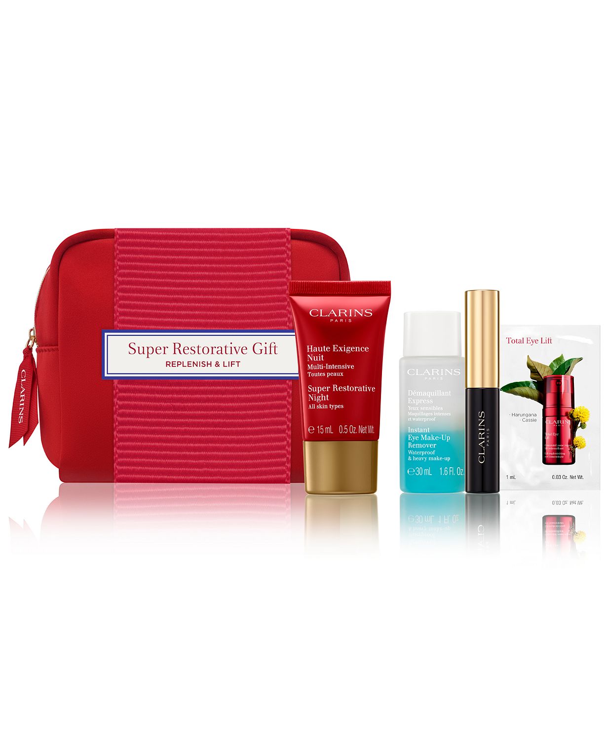 Choose your FREE 5-piece Gift with any $75 Clarins Purchase (Up to a $67 value!)