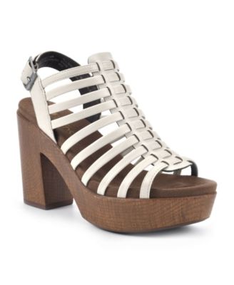leather criss cross slides
