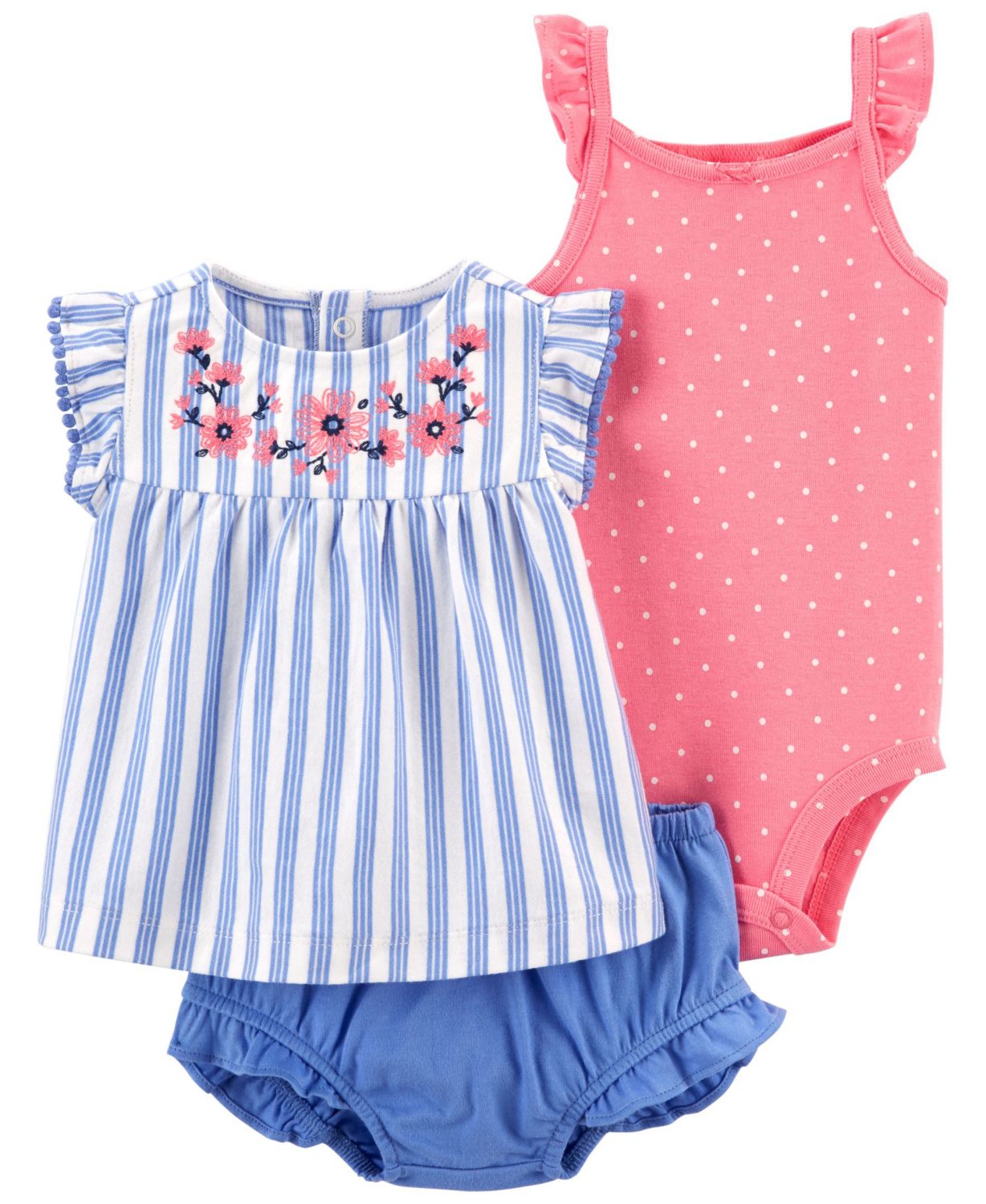 Carter's Baby Girls Striped Little Short Set, 3 Pieces & Reviews - Sets & Outfits - Kids - Macy's