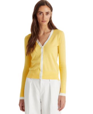 ralph lauren yellow cardigan