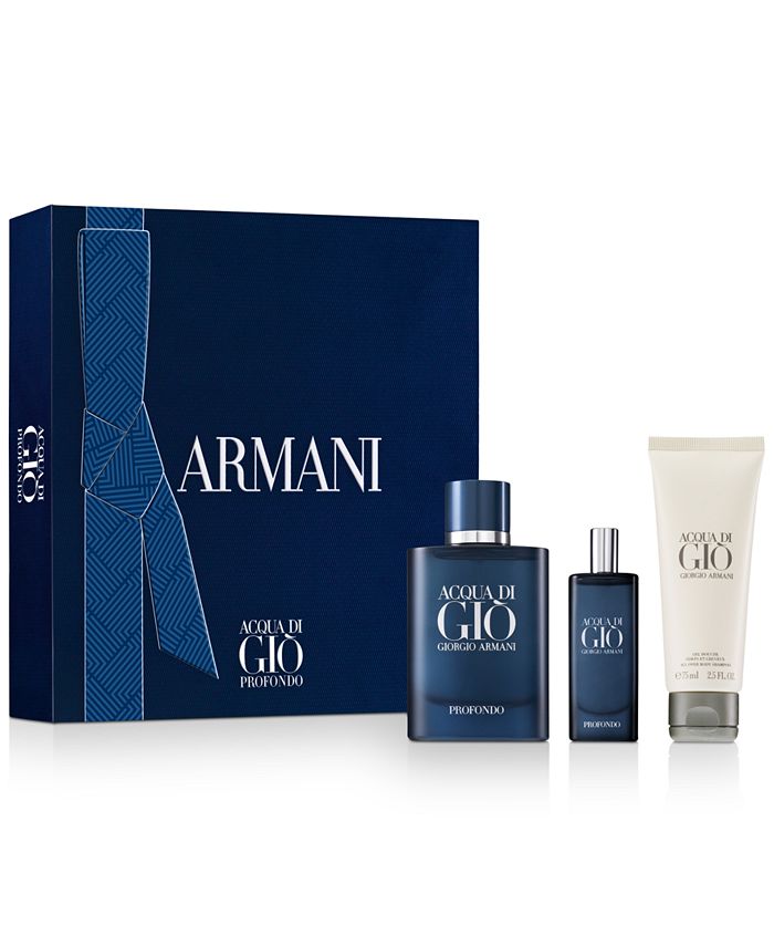 Giorgio Armani Men S 3 Pc Acqua Di Gio Profondo Gift Set Reviews All Perfume Beauty Macy S