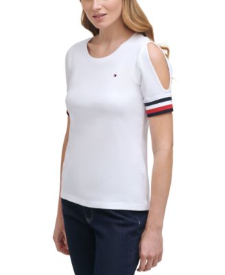 tommy hilfiger cold shoulder top