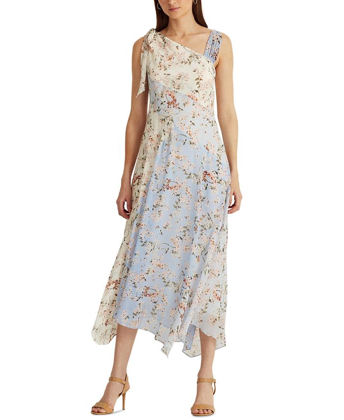 Lauren Ralph Lauren Floral Crinkled Georgette Dress & Reviews - Dresses - Women - Macy's