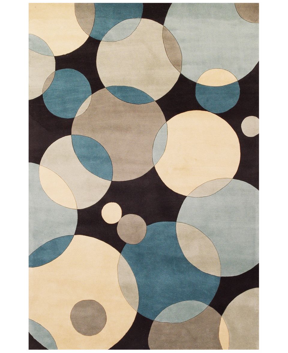 Momeni Area Rug, Perspective Circles NW 37 Teal 8 x 11