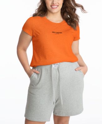 Crew Neck Tee Top Orange 
