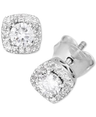 Серьги‑гвоздики Forever Grown Halo 0,5 карат, серебристые