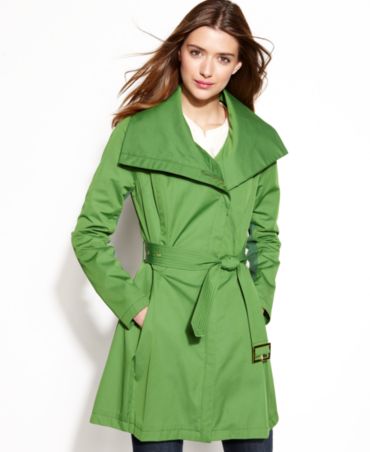 BCBGeneration Funnel-Collar Belted Trench Coat - Coats - Women - Macy's