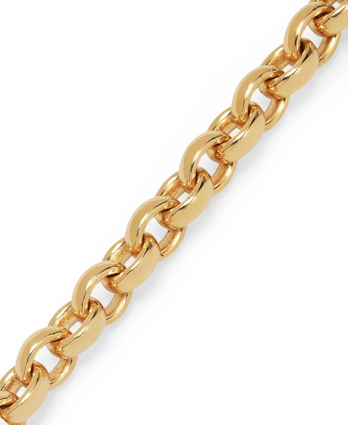 Italian Gold Signature Gold™ Rolo Chain Bracelet in 14k Gold over Resin ...