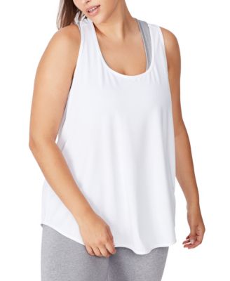 Trendy Plus Size Tank Top White 