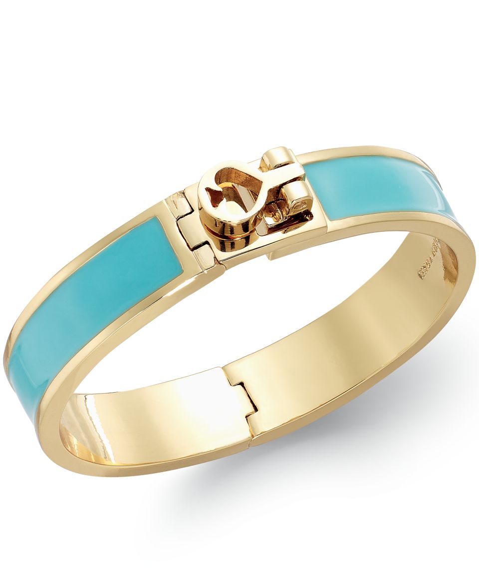 Michael Kors Gold Tone Tangerine Pave Padlock Bangle Bracelet   Fashion Jewelry   Jewelry & Watches