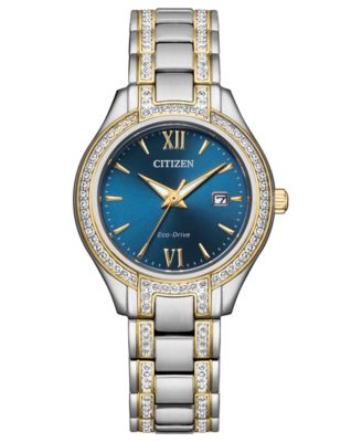 Женские часы Citizen Eco-Drive Silhouette Crystal с двухцветным браслетом из нержавеющей стали, 30 мм