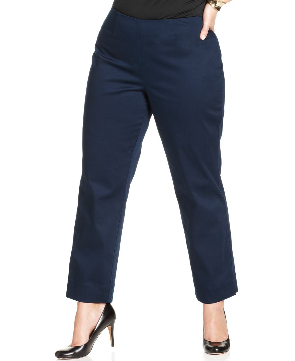 Charter Club Plus Size Printed Straight Leg Ankle Pants