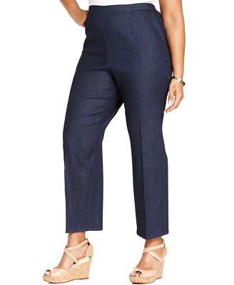 Alfred Dunner Plus Size Denim Pull-On Pants - Jeans - Plus Sizes - Macy's