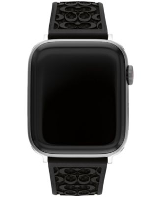 Черный силиконовый ремешок COACH 42/44/45 мм для Apple Watch Band