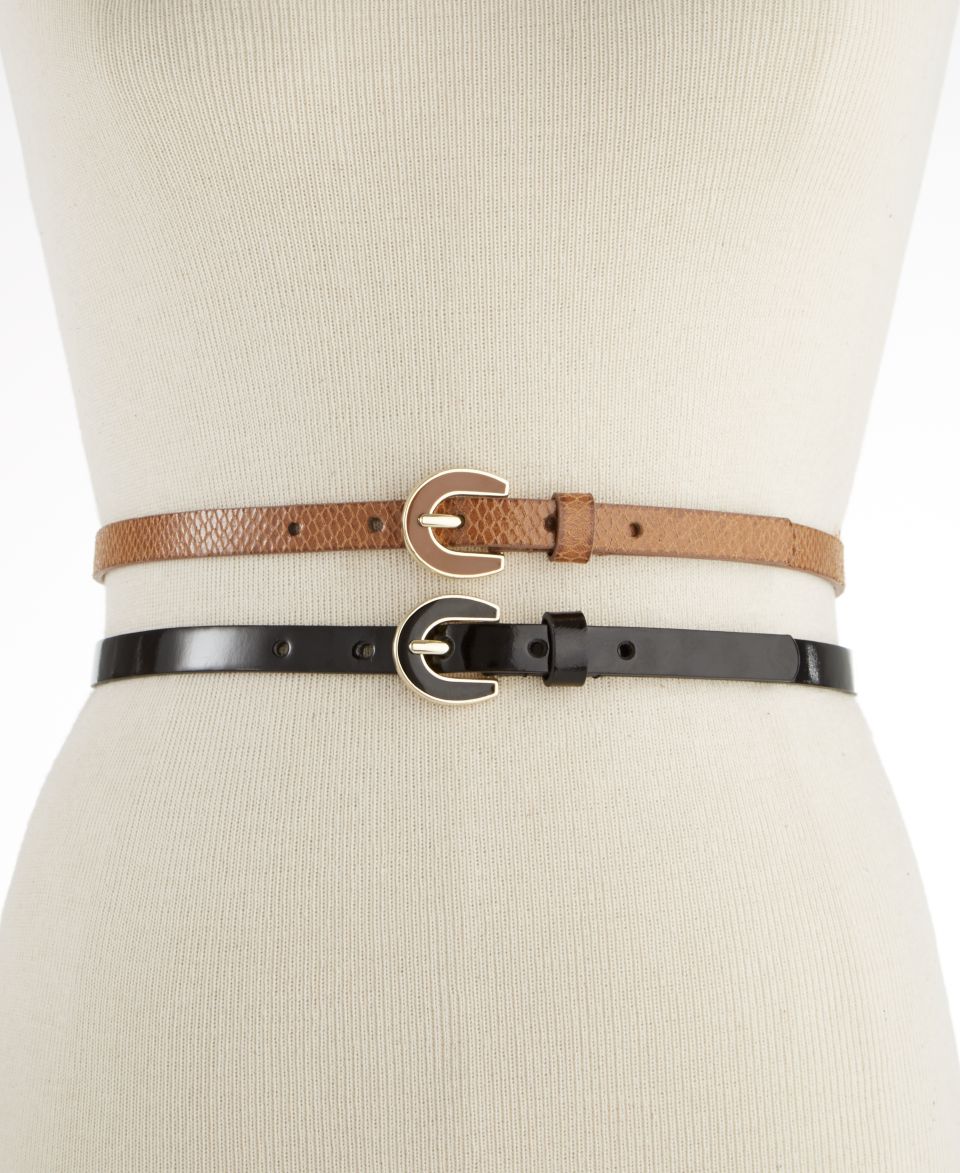 Style&co. 2 For 1 Croc and Pewter Skinny Belts Belt