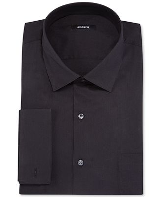 Alfani Big and Tall Black Texture French Cuff Shirt - Dress Shirts ...