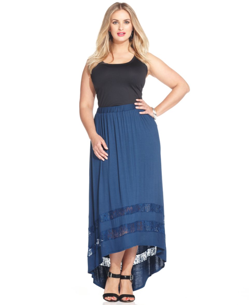 Style&co. Plus Size Denim Vest & Printed Handkerchief Hem Skirt