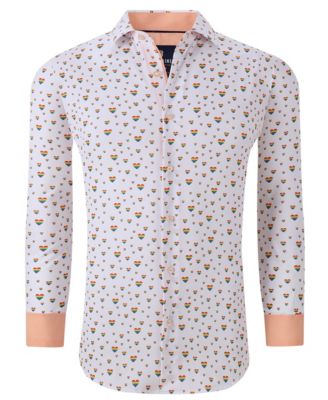 Мужская приталенная рубашка на пуговицах Tom Baine Mens Slim Fit Pride Performance - новинка 13090₽