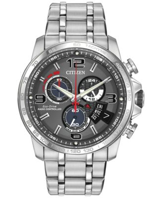 Citizen Men's Eco-Drive Chrono-Time A-T Stainless Steel Bracelet Watch ...