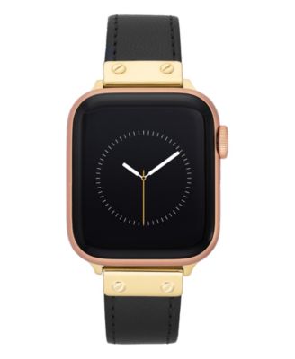 Женский черный ремешок из натуральной кожи Anne Klein для Apple Watch® 42 мм (серия 10) и 38/40/41 мм