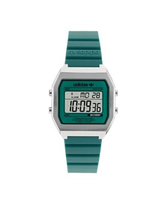 цифровые часы adidas Unisex с двумя зелеными ремешками из смолы 36 мм