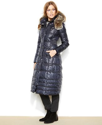 Laundry by Design Faux-Fur-Hooded Quilted Puffer Maxi Coat - Coats ...