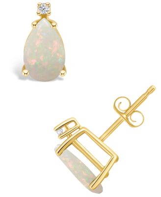 Женские серьги-гвоздики Macy's 14K с опалом, желтые