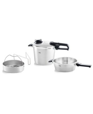 Набор скороварок премиум-класса Fissler Vitavit из нержавеющей стали емкостью 2,6 л, 6,3 л и сковорода высокого давления