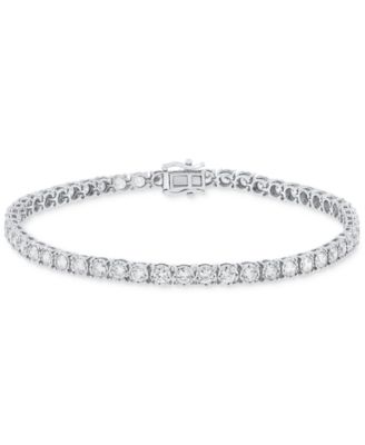 Мужской теннисный браслет Grown With Love с бриллиантами, выращенными в лаборатории (5 карат), из белого золота 10 карат