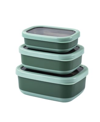 Контейнеры для пищевых продуктов Lille Home из нержавеющей стали, Набор из 3 штук, 470 мл, 900 мл,1,4 л, Темно-зеленый