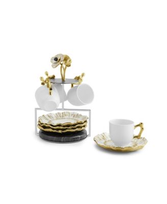 Michael Aram Anemone Demitasse Набор из 8 предметов с подставкой