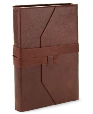 Журнал из мягкой итальянской кожи коричневого цвета на подкладке со шнуровкой-завязкой- 9