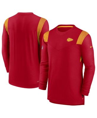 Мужская футболка с длинным рукавом Nike Red Kansas City Chiefs Sideline с логотипом Performance Player в тон