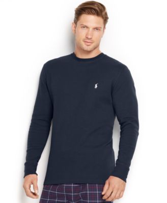 Solid Waffle-Knit Crew-Neck Thermal Top 