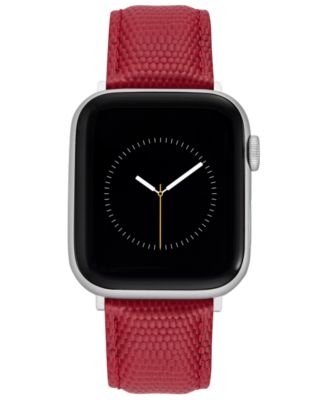 С красным ремешком из натуральной кожи ящерицы, предназначенным для Apple Watch® 42 мм (серия 10) и 38/40/41 мм