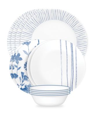Набор посуды Corelle Botanical Stripes, 12 шт., Сервиз на 4 персоны
