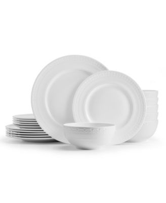 Набор посуды из костяного фарфора с тиснением 