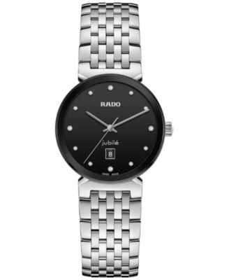 Женские швейцарские часы Rado Florence Classic с бриллиантами (1/20 карата) на браслете из нержавеющей стали, серебро 30 мм