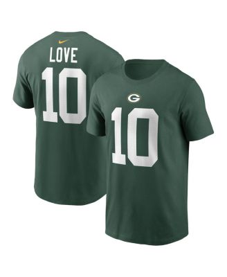 Мужская футболка Nike Jordan Love Green Green Bay Packers с именем и номером игрока
