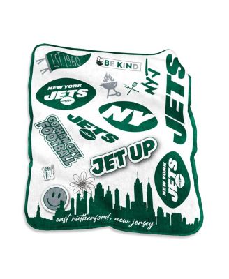 Плюшевое одеяло New York Jets размером 50 x 60 дюймов из натурального рашеля