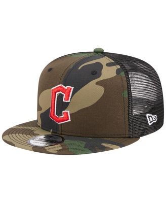 Мужская камуфляжная кепка New Era Cleveland Guardians Woodland Camo Trucker 9FIFTY Snapback