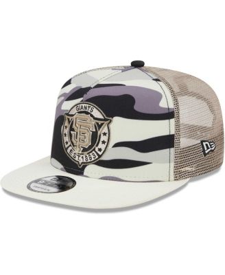 Мужская кепка-бейсболка для дальнобойщика New Era White San Francisco Giants с хромированным камуфляжем А-образной формы длиной 9 футов 5 дюймов