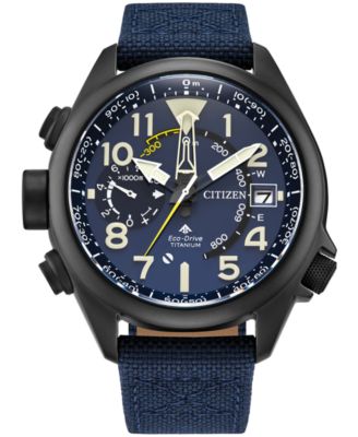 Мужские часы Citizen Men's Promaster Land Eco-Drive с темно-синим нейлоновым ремешком 47 мм
