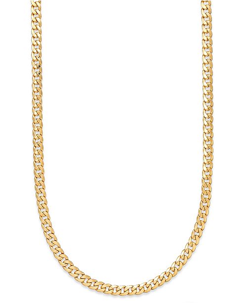 Macy S 22 Cuban Link Chain Necklace 7mm In 14k Gold Reviews Necklaces Jewelry Watches Macy S