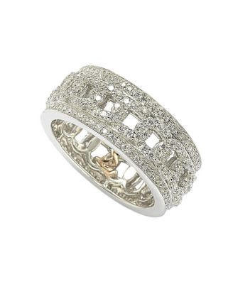 Сьюзи Левиан Стерлинговое серебро с кубическим цирконием Link Eternity Band Кольцо белое