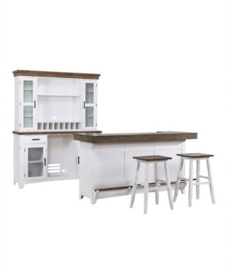 РАСПРОДАЖА барного набора Peighton из 5 предметов (задняя стойка и решетка, барная стойка и два стула)